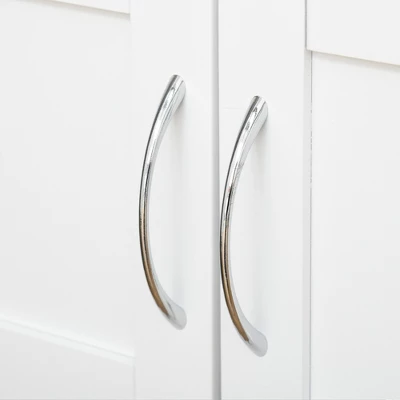 HOMCOM Bar Cart Rolling Kitchen Island On Wheels With 9-Bottle Wine Rack, Small Kitchen Cart Kitchen Storage Cabinets, Wooden Countertop, White 7 HOMCOM Bar Cart Rolling Kitchen Island On Wheels With 9-Bottle Wine Rack, Small Kitchen Cart Kitchen Storage Cabinets, Wooden Countertop, White - Image 5