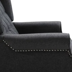 HOMCOM Fabric Upholstered Wingback Recliner, Tufted Back Linen Arm Chair With Footrest, Armrest, Padded Cushion, Dark Grey -Homcom Shop GUEST 027fa9c9 c272 470d 97a6 254c8d8daa05