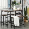 HOMCOM 5-Piece Industrial Dining Table Set, Bar Table & 4 Stools Set, Space Saving For Pub & Kitchen, Black/Brown -Homcom Shop GUEST 031d722a 076f 44b9 9cd9 b1764d144682