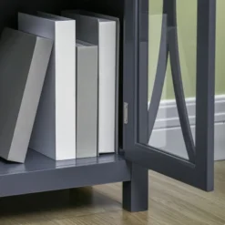 HOMCOM Elegant Kitchen Sideboard, Buffet Cabinet With Storage, Adjustable Shelves For Living Room, Study, 4 Glass Doors, Gray -Homcom Shop GUEST 03f4acb3 be3b 4e73 b07b 9c818a3dfa47