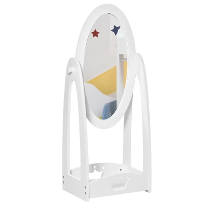 HOMCOM Full Length Mirror For Children, Adjustable To Be Viewed From Multiple Angles Dress-up And Make-up, White 5 HOMCOM Full Length Mirror For Children, Adjustable To Be Viewed From Multiple Angles Dress-up And Make-up, White - Image 3