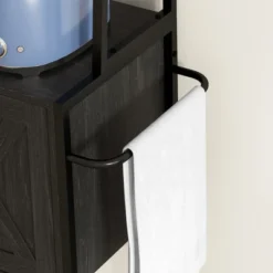 HOMCOM Kitchen Baker's Rack With Power Outlet, LED Lights, Microwave Stand With Storage Shelves, Wine Bottle Rack, Barn Door Cabinet -Homcom Shop GUEST 0529ed9b 2be4 4b36 a2a6 5c692092699f