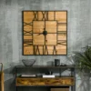 HOMCOM 36 Inch Large Wall Clock, Square Silent Non Ticking Metal Wood Farmhouse Roman Numeral Clocks Decor, Battery Operated, Black And Natural 2 HOMCOM 36 Inch Large Wall Clock, Square Silent Non Ticking Metal Wood Farmhouse Roman Numeral Clocks Decor, Battery Operated, Black And Natural -Homcom Shop GUEST 05714575 2b14 45d7 8ebe 87752e84f233
