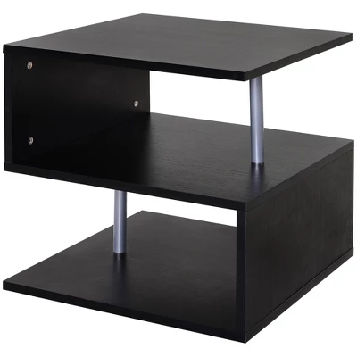HOMCOM 20" Modern S-Shaped Multi-Level Accent End Table Shelf With Steel Poles 8 HOMCOM 20" Modern S-Shaped Multi-Level Accent End Table Shelf With Steel Poles - Image 6