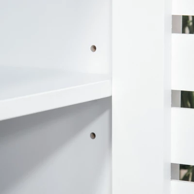 HOMCOM Buffet Sideboard Storage Cabinet With Slat Double Doors, Enclosed Adjustable Shelf And Open Bottom Shelf, White 9 HOMCOM Buffet Sideboard Storage Cabinet With Slat Double Doors, Enclosed Adjustable Shelf And Open Bottom Shelf, White - Image 7