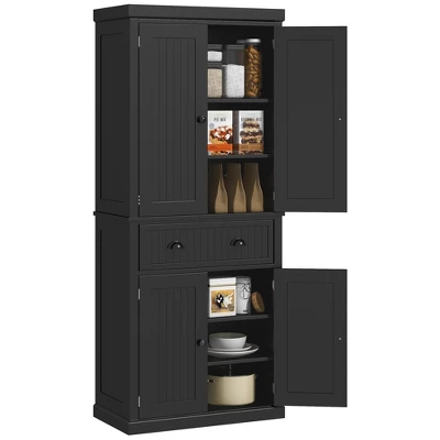 HOMCOM 72" Traditional Freestanding Kitchen Pantry Cabinet Cupboard With Doors And 3 Adjustable Shelves 9 HOMCOM 72" Traditional Freestanding Kitchen Pantry Cabinet Cupboard With Doors And 3 Adjustable Shelves - Image 7