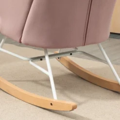 HOMCOM Accent Rocking Chairs, Upholstered Nursery Glider Rocker, Modern Armchair, Wingback Chair For Living Room And Bedroom, Pink -Homcom Shop GUEST 099f76ab f9ea 42e2 b2e9 e2ede785a44c
