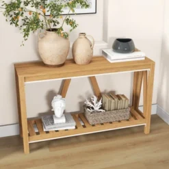 HOMCOM Farmhouse Console Table With Storage Shelf, Rustic Sofa Table With Anti-tipper For Living Room Furniture, Bedroom And Entryway 10 HOMCOM Farmhouse Console Table With Storage Shelf, Rustic Sofa Table With Anti-tipper For Living Room Furniture, Bedroom And Entryway -Homcom Shop GUEST 0a91bd07 736b 4de6 b1c9 35ce3ed100e9