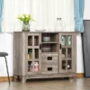HOMCOM Sideboard Storage Cabinet, Kitchen Cupboard Buffet Server With Glass Doors, 2 Drawers & Adjustable Shelves For Living Room -Homcom Shop GUEST 0bae3176 6920 478f 8f9b d8bcd9af22fd