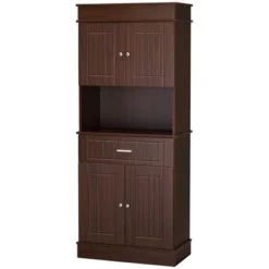 HOMCOM 72" Kitchen Buffet With Hutch, Freestanding Pantry Cupboard With Utility Drawer, Adjustable Hinge, Anti-tipping 2 Cabinet And Countertop, Brown -Homcom Shop GUEST 0be31efe fa98 4b36 ae7a 13e103f26dd1