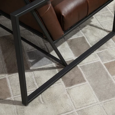 HOMCOM Mid-Century Modern Accent Chair Faux Leather Sofa Button Tufted Armchair With Metal Frame, Brown 6 HOMCOM Mid-Century Modern Accent Chair Faux Leather Sofa Button Tufted Armchair With Metal Frame, Brown - Image 4