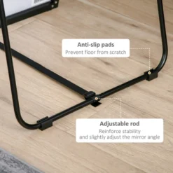 HOMCOM Full Length Glass Mirror, Freestanding Or Wall Mounted Dress Mirror For Bedroom, Living Room, Bathroom, Black -Homcom Shop GUEST 116a1afd b031 4041 bb0b f4223ab003d3