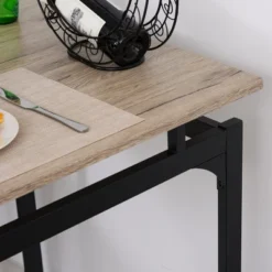 HOMCOM 5 Piece Modern Dining Table And 4 Stools Industrial Dining Set With Footrest & Metal Legs, For Kitchen, Natural -Homcom Shop GUEST 116e0dbb 202c 4c64 9705 aa655fd36d15