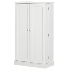 HOMCOM 41" Farmhouse Kitchen Pantry, Freestanding 2 Door Storage Cabinet With Adjustable Shelves For Living Room And Dinning Room,White 9 HOMCOM 41" Farmhouse Kitchen Pantry, Freestanding 2 Door Storage Cabinet With Adjustable Shelves For Living Room And Dinning Room,White -Homcom Shop GUEST 119c955d 8665 447d a40e 8cb8b7be5aaa