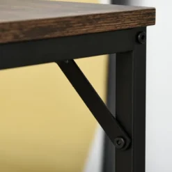 HOMCOM 5-Piece Industrial Dining Table Set, Bar Table & 4 Stools Set, Space Saving For Pub & Kitchen, Black/Brown -Homcom Shop GUEST 12c196ee 0d2e 49f0 aeaf 49037f5fdef0