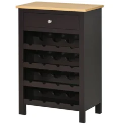 HOMCOM Modern Wine Rack, Storage Cabinet With 16-Bottle Wine Holder And Drawer For Living Room Or Home Bar, Dark Brown -Homcom Shop GUEST 13273b4a 35b8 4c19 84e7 aced4e90115c