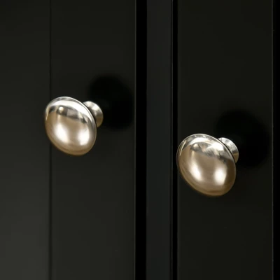 HOMCOM Modern Sideboard With Rubberwood Top, Buffet Cabinet With Storage Cabinets, Drawers And Adjustable Shelves For Living Room, Kitchen, Black 6 HOMCOM Modern Sideboard With Rubberwood Top, Buffet Cabinet With Storage Cabinets, Drawers And Adjustable Shelves For Living Room, Kitchen, Black - Image 4