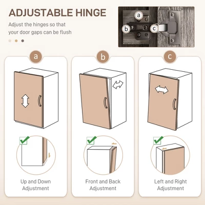 HOMCOM 64" 4-Door Kitchen Pantry, Freestanding Storage Cabinet With 3 Adjustable Shelves For Kitchen, Dining Or Living Room, Gray Oak 6 HOMCOM 64" 4-Door Kitchen Pantry, Freestanding Storage Cabinet With 3 Adjustable Shelves For Kitchen, Dining Or Living Room, Gray Oak - Image 4
