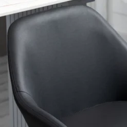 HOMCOM Adjustable Bar Stools Set Of 2, Swivel Barstools With Footrest And Back, PU Leather And Steel Round Base, For Kitchen Counter, Black 10 HOMCOM Adjustable Bar Stools Set Of 2, Swivel Barstools With Footrest And Back, PU Leather And Steel Round Base, For Kitchen Counter, Black -Homcom Shop GUEST 1446bc1d 5f48 426f 9d04 3f1a0e7be3b4 1