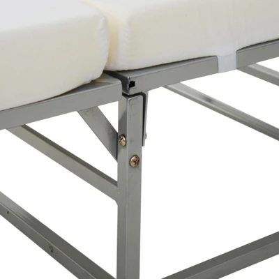 HOMCOM 2-in-1 Foldable Ottoman, Convertible Guest Sleeper Bed With Thick Padded Foam And Storage Box For Small Room, Living Room, Gray 7 HOMCOM 2-in-1 Foldable Ottoman, Convertible Guest Sleeper Bed With Thick Padded Foam And Storage Box For Small Room, Living Room, Gray - Image 5