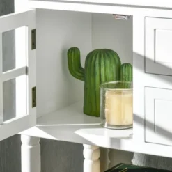 HOMCOM Vintage Console Table With 2 Drawers And Cabinets, Retro Sofa Table For Entryway, Living Room And Hallway, White -Homcom Shop GUEST 19818ba2 abe6 4969 a3bf 21edc97ef79b