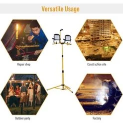 HOMCOM 10,000 Lumen Dual Head LED Work Lights Weather Resistant With Telescoping Adjustable Tripod Stand, Rotating Lamps 8 HOMCOM 10,000 Lumen Dual Head LED Work Lights Weather Resistant With Telescoping Adjustable Tripod Stand, Rotating Lamps -Homcom Shop GUEST 19b1cffe 3c90 4f10 8c36 bad2e5eac3ec