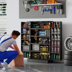 HOMCOM 41" Kitchen Pantry, 2-Door Kitchen Cabinet With 5-tier Storage Shelving, 12 Spice Racks And Adjustable Shelves For Dining Room -Homcom Shop GUEST 1a337e53 4952 4d17 a40b 04ed0faa05e3