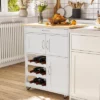 HOMCOM Bar Cart Rolling Kitchen Island On Wheels With 9-Bottle Wine Rack, Small Kitchen Cart Kitchen Storage Cabinets, Wooden Countertop, White -Homcom Shop GUEST 1bf0359c 3430 4317 8d24 ce2d056c1fb1
