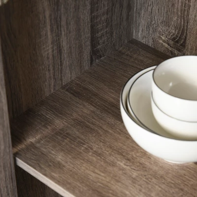 HOMCOM Freestanding Kitchen Pantry Storage With 2 Large Cabinets, 4 Shelves, Framed Glass Doors And Anti-Toppling Design 7 HOMCOM Freestanding Kitchen Pantry Storage With 2 Large Cabinets, 4 Shelves, Framed Glass Doors And Anti-Toppling Design - Image 5