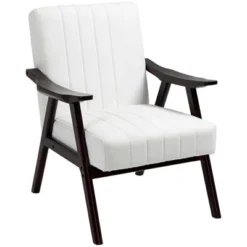 HOMCOM Accent Chair With Softness & Support, Upholstered Arm Chair For Living Room Furniture, Comfy Chair For Bedroom, Living Room Chair, Cream White -Homcom Shop GUEST 1f358699 78ad 4f80 9f24 d6fde7b7a33a