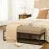 HOMCOM 47.25" End Of Bed Bench With Channel Tufted Design, Upholstered Ottoman Bench With Steel Legs For Bedroom, Entryway, Brown -Homcom Shop GUEST 21656289 2209 4844 8f92 f424fe126115