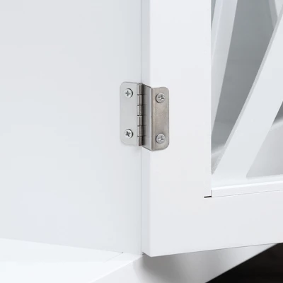 HOMCOM Sideboard, Buffet Cabinet With Storage, Adjustable Shelves, Credenza With 3 Glass Doors For Living Room, Study, White 7 HOMCOM Sideboard, Buffet Cabinet With Storage, Adjustable Shelves, Credenza With 3 Glass Doors For Living Room, Study, White - Image 5