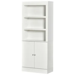 HOMCOM 72" Kitchen Buffet With Hutch, Kitchen Pantry Cupboard With 2 Door Cabinet, And 2 Adjustable Shelves, White -Homcom Shop GUEST 23673a1e 6040 4b68 b819 993e1116b36d