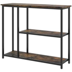HOMCOM 39" Console Table, Modern Sofa Table With 2 Storage Shelves, Steel Frame, Narrow Entryway Table For Hallway -Homcom Shop GUEST 24657be7 95cc 4f03 bee9 8bb7431a80e2