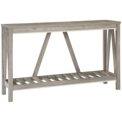 HOMCOM Farmhouse Console Table With Storage Shelf, Rustic Sofa Table With Anti-tipper For Living Room Furniture, Bedroom And Entryway 9 HOMCOM Farmhouse Console Table With Storage Shelf, Rustic Sofa Table With Anti-tipper For Living Room Furniture, Bedroom And Entryway - Image 7
