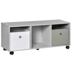 HOMCOM Kids Toy Chest With Cloth Drawers, Cabinet Storage Organizer Children Display Shelf For Toys, Clothes, Or Books For Bedroom With Wheels -Homcom Shop GUEST 27529493 c3d0 4895 95f2 b080b9304954