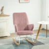 HOMCOM Accent Rocking Chairs, Upholstered Nursery Glider Rocker, Modern Armchair, Wingback Chair For Living Room And Bedroom, Pink -Homcom Shop GUEST 2799c9b2 4d9a 47c3 a733 980d33c870c7