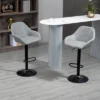 HOMCOM Adjustable Bar Stools Set Of 2, Swivel Barstools With Footrest And Back, PU Leather And Steel Round Base, For Kitchen Counter, Gray -Homcom Shop GUEST 27e02d4d 2451 410c 99ef 121b72702ed0