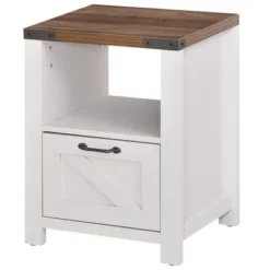 HOMCOM Industrial Side Table With 1 Drawer 1 Open Shelf And Big Tabletop -Homcom Shop GUEST 29ec647f f976 4a1a aa8e aa38e3c6da41