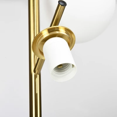 HOMCOM 3-Light Modern Floor Lamp For Living Room Bright Lighting, Tree Standing Lamp For Bedroom With Globe Lampshades, Gold 7 HOMCOM 3-Light Modern Floor Lamp For Living Room Bright Lighting, Tree Standing Lamp For Bedroom With Globe Lampshades, Gold - Image 5