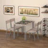 HOMCOM 5 Piece Modern Rectangular Dining Room Table Set With 4 Metal Frame Chairs For Kitchen, Breakfast Nook, Dinette -Homcom Shop GUEST 2bdb71a6 ac52 43da ba7e 01f4d0b6d573