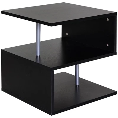 HOMCOM 20" Modern S-Shaped Multi-Level Accent End Table Shelf With Steel Poles 5 HOMCOM 20" Modern S-Shaped Multi-Level Accent End Table Shelf With Steel Poles - Image 3