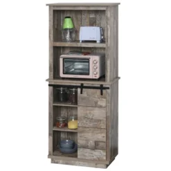 HOMCOM Freestanding Rustic Kitchen Buffet With Hutch, Pantry Storage Cabinet With Sliding Barn Door, Adjustable Shelf, Vintage Wood -Homcom Shop GUEST 2c4ed060 997b 4ca4 944d 1fe0e5049b34