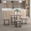HOMCOM 5 Piece Dining Table Set, Square Kitchen Table Set With Stools For Small Space, Breakfast Nook -Homcom Shop GUEST 2d6a374b 2822 4f19 840f 8a4100c2ae8b