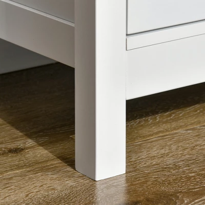 HOMCOM Kitchen Sideboard, Tempered Glass Door Buffet Cabinet With Adjustable Storage Shelf For Living Room, Kitchen, Study, White 7 HOMCOM Kitchen Sideboard, Tempered Glass Door Buffet Cabinet With Adjustable Storage Shelf For Living Room, Kitchen, Study, White - Image 5