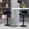 HOMCOM Adjustable Bar Stools Set Of 2, Velvet Counter Height Barstool, Upholstered Kitchen Stool With Swivel Seat, Steel Frame, Footrest For Kitchen Counter And Dining Room, ‎Black -Homcom Shop GUEST 31043550 d333 4e8d ba95 43681b83957f