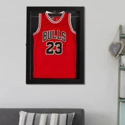 HOMCOM 24" X 32" Jersey Display Case, Memorabilia Acrylic Shadow Box With And Hanger, Black