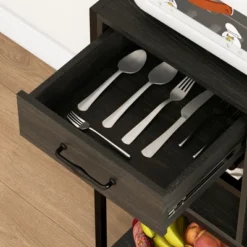 HOMCOM Kitchen Baker's Rack With Power Outlet, LED Lights, Microwave Stand With Storage Shelves, Wine Bottle Rack, Barn Door Cabinet -Homcom Shop GUEST 33808033 0a81 43f1 9665 a9a770d67834