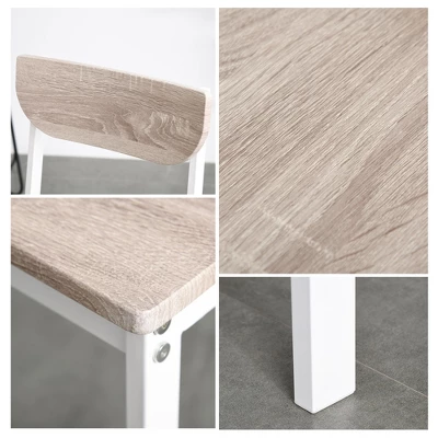 HOMCOM Modern 5-Piece Dining Table Set For 4 With Foldable Drop Leaf, 4 Chairs, And Metal Frame For Small Spaces, White 7 HOMCOM Modern 5-Piece Dining Table Set For 4 With Foldable Drop Leaf, 4 Chairs, And Metal Frame For Small Spaces, White - Image 5