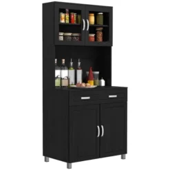 HOMCOM 67" Buffet With Hutch, Modern Kitchen Pantry, Freestanding Storage Cabinet With Framed Glass Doors, Shelves And Drawers -Homcom Shop GUEST 3509e8c1 e6cd 4e0d 9804 2ead782ba592
